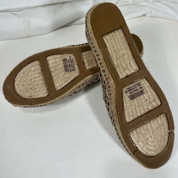 Tory Burch Gold Leather Laser Cut Espadrilles - Size 8M - Picture 6 of 7